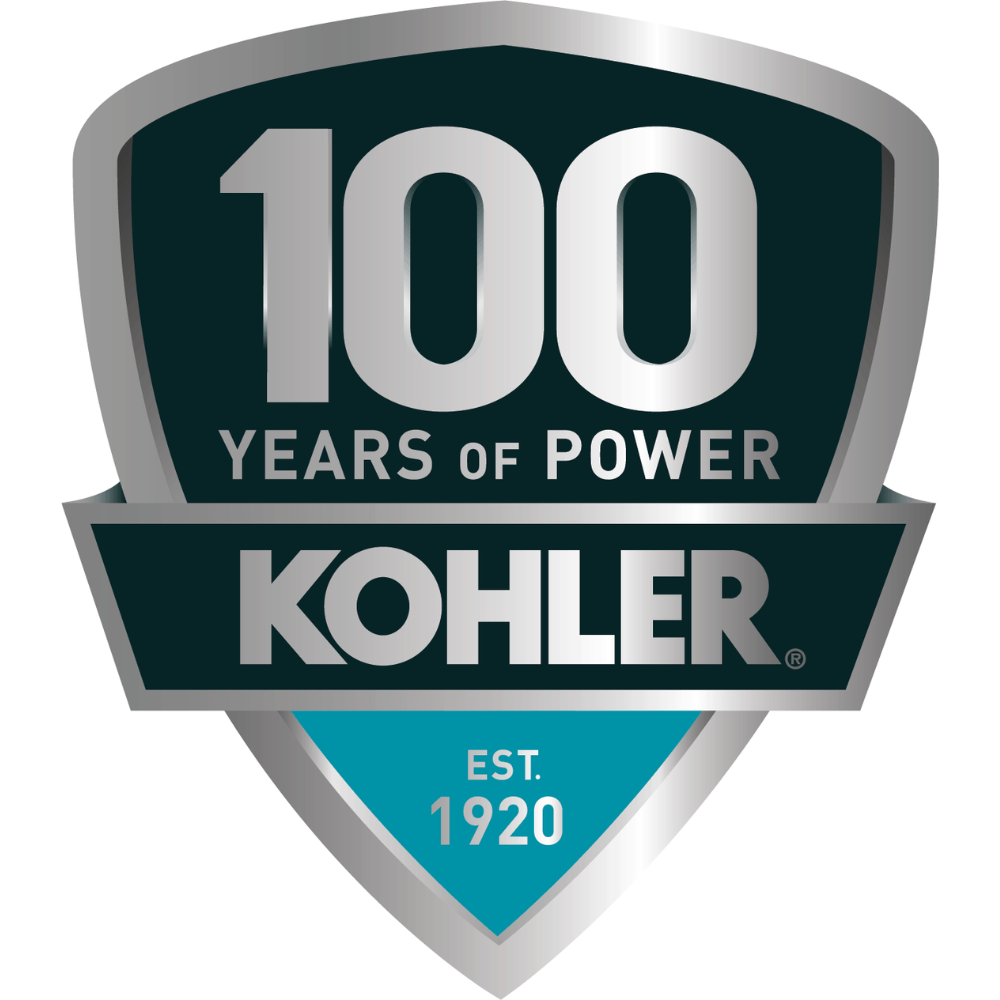 A silver and teal shield-shaped logo displays the text: 